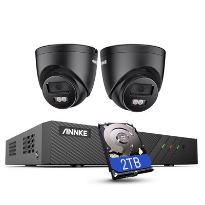 ANNKE AH500 3K Security Camera System, 2pcs 3K AC500 Outdoor Cameras with Spotlight, Color Night Vision, Person Vehicle Detection, 2.8mm Lens, 2TB HDD for 24-7 Recording