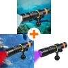 ORCATORCH D530V Diving Video Light 140 Degrees Cool White Light & ORCATORCH D530V Red Light & ORCATORCH D530V UV Light Bundle view 1