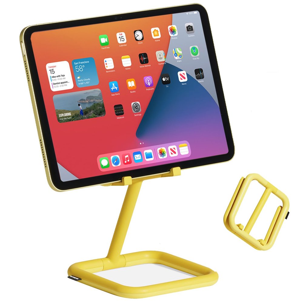 Bouncepad Go iPad Stand for Business & Leisure | iPad POS Stand | Adjustable Tablet & iPad Stand | Compatible with All Tablets & iPad Models | iPad Register Stand | Yellow