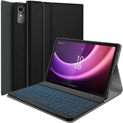 LDSOYIA Backlit Keyboard Case, Bluetooth, for Lenovo Tab P11 2nd Gen 11.5'' (TB350FU/TB350XU), 7 Colors, Detachable, Water Resistant, Protective Folio Case with 78 Keys, USB Cable Included