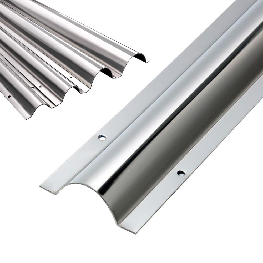 HAIXHX Stainless Steel Cable RacewayHalf Round Extension Cable Concealer System with Screws for Protect Cables & Prevent Trip Hazards(Length 100cm/39.4in,No.4)