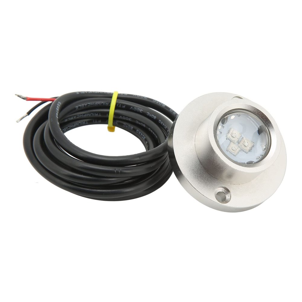 Zerodis White 3-Bead LED Underwater Light, IP68, 12V/24V DC, 5W, 1.5m Line, 54.7x26mm, Boat, Yacht, Pool, Fish Pond
