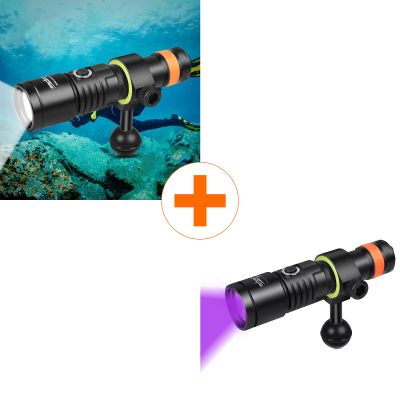 ORCATORCH D530V Cool White Video Light 120 Degrees & ORCATORCH D530V UV Light 120 Degrees Bundle
