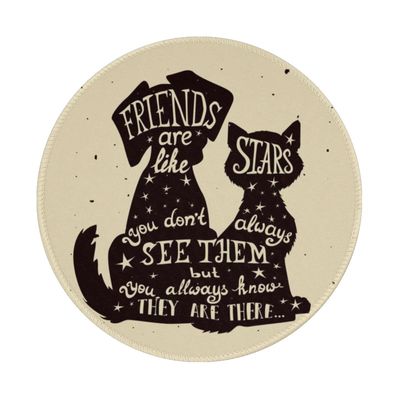 Woyaba Silhouettes of Cute Dog and cat Dog Mouse pad Cute,Gaming Mouse pad Small Non-Slip Round Mouse Pads for Wireless Mouse,Laptop,Desk