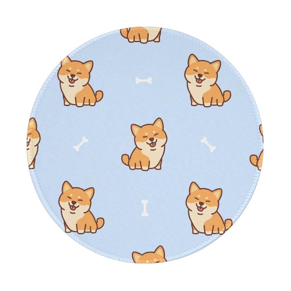 Woyaba Cute Corgi Dog Cartoon Animal Dog Mouse pad Cute,Gaming Mouse pad Small Non-Slip Round Mouse Pads for Wireless Mouse,Laptop,Desk