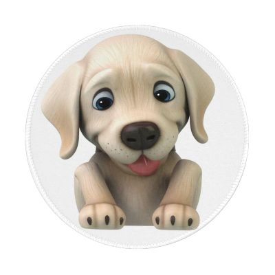 Woyaba Cartoon White Dog Dog Mouse pad Cute,Gaming Mouse pad Small Non-Slip Round Mouse Pads for Wireless Mouse,Laptop,Desk
