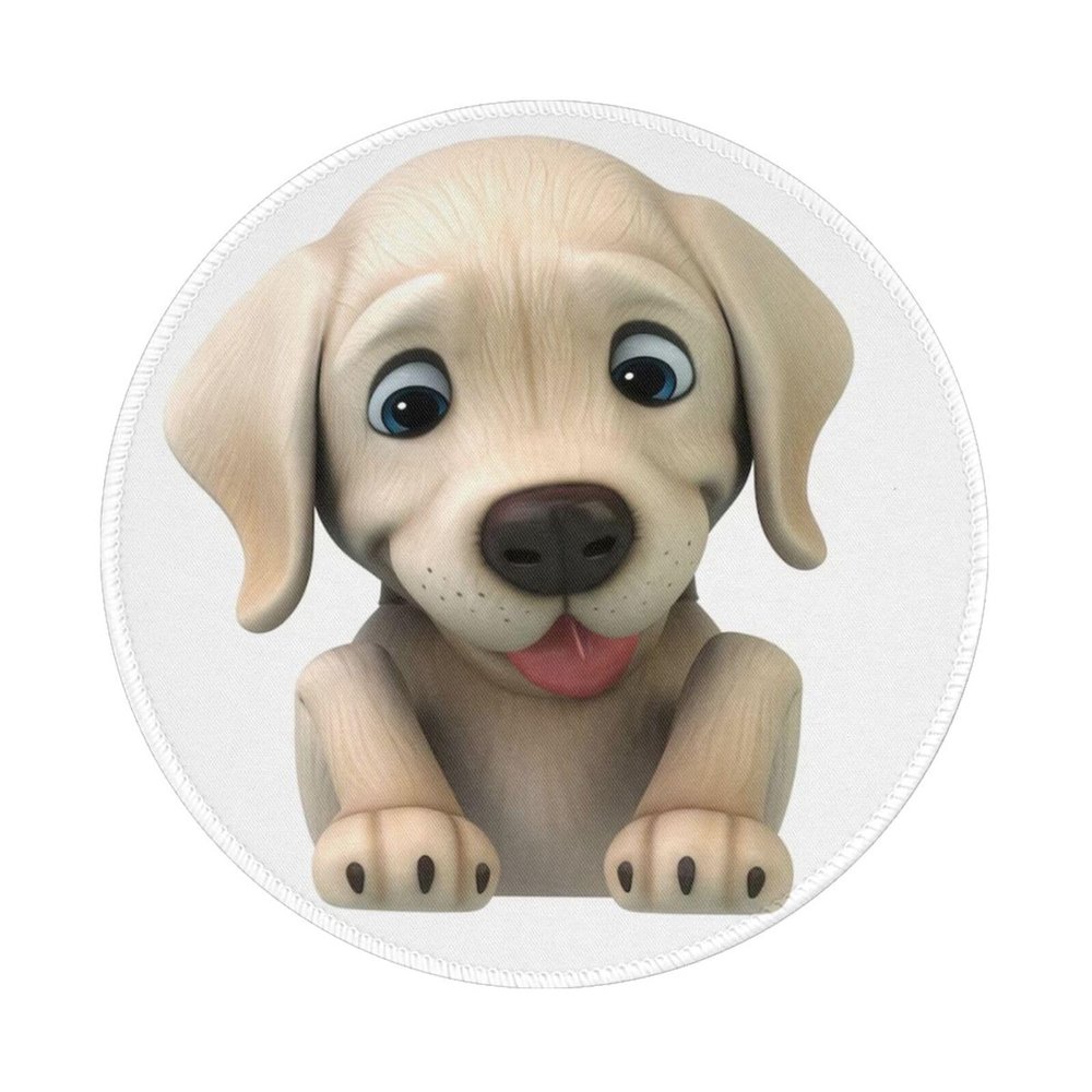 Woyaba Cartoon White Dog Dog Mouse pad Cute,Gaming Mouse pad Small Non-Slip Round Mouse Pads for Wireless Mouse,Laptop,Desk