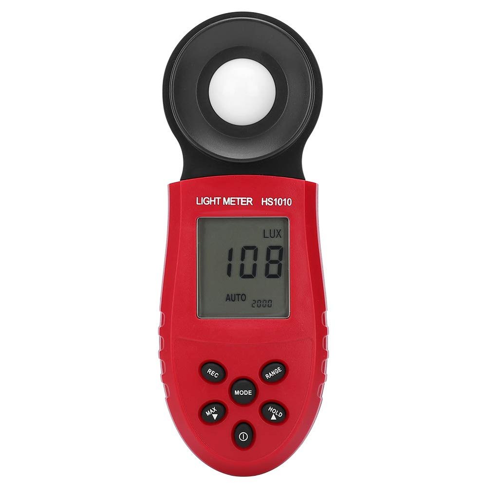 HS1010 Digital Light Meter, Handheld Illuminometer, ABS Material, LCD Display, 1-200000 lx Range, 2.0 Times/Second Measurement Rate
