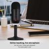 OUKENS USB Microphone, Metal Condenser Recording Microphone, Intelligent Noise Reduction Cardioid Condenser Microphone for Gaming Podcasting Recording Chatting view 3