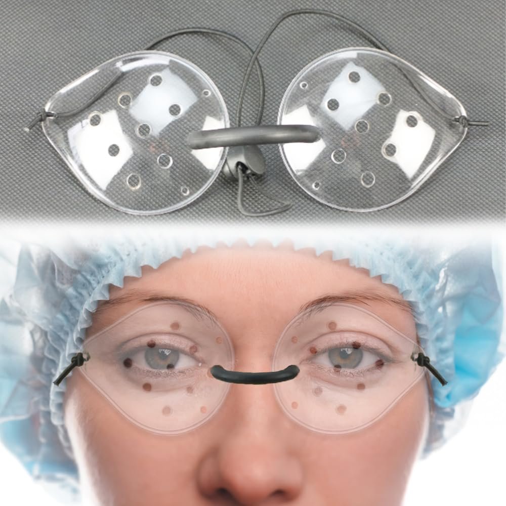 EDWERD Clear Eyes Protect Shield Glasses, Eyes Post-Op Cover Breathable Patch Guard with Elastic Strap for Myopia, Cataract Recovery, 2 PCS (B)
