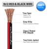 Speaker Wire Cable 18 Gauge 50FT 18/2 AWG Oxygen Free Copper OFC Red Black 2 Conductor Bonded Zip Stereo Audio Light Car CL2 Flexible Electrical Wire for Hookup and Extension view 4