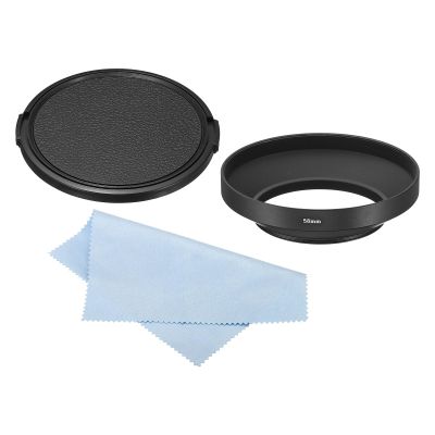 PATIKIL 58mm Lens Hood, Wide Angle Matte Surface Anti-Reflective Inside Hood with Cap and Cleaning Cloth for Camera Lens, Black for Nikon, for Fujifilm, for Pentax, for Leica