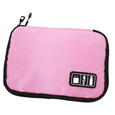 UKCOCO 2layer Digital Gadget Case for Travel Cable Organizer Pouch for Usb Cords and Accessories Compact Electronics Storage Bag Pink