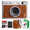 Fujifilm Instax Mini EVO Hybrid Instant Camera (Brown) Bundle with Instax-Mini Twin Pack Instant-Film 20 Sheets + 32GB Memory Card + Vintage Brown Mini-Evo Camera Case + Cleaning Cloth view 1