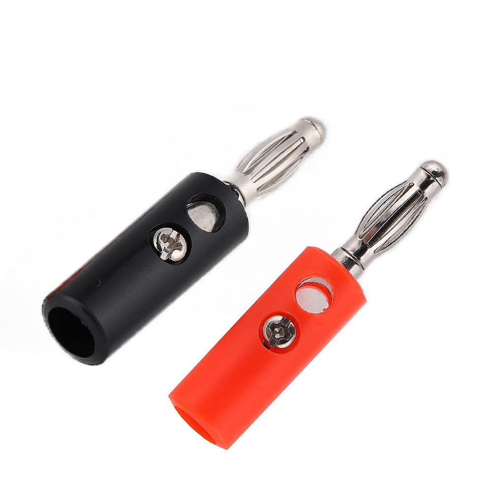 10Pcs Black Red Banana Plugs, Banana Audio Speaker Plugs for Power Amplifiers & Stereo Systems