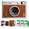 Fujifilm Instax Mini EVO Hybrid Instant Camera (Brown) Bundle with Instax-Mini Twin Pack Instant-Film 60 Sheets + 32GB Memory Card + Vintage Mini-Evo Camera Case + Cleaning Cloth view 1