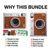 Fujifilm Instax Mini EVO Hybrid Instant Camera (Brown) Bundle with Instax-Mini Twin Pack Instant-Film 60 Sheets + 32GB Memory Card + Vintage Mini-Evo Camera Case + Cleaning Cloth view 4