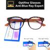 Optifine Blue Light Blocking Glasses for Women Computer Reading Glasses for Men Retro Round Frame (Tortoise, 0.00) view 2