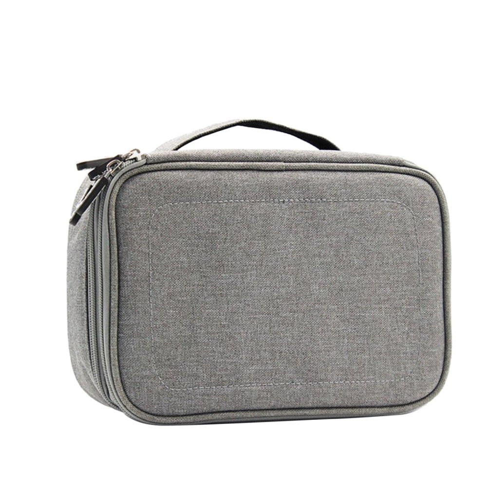 Hemobllo Double Layer Travel Storage Bag Kit for Cables and Electronics Cushioned Organizer Case for Power Banks Usb Drives and Accessories Portable Travel Pouch Gray