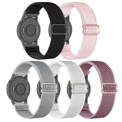 5 Pack Stretchy Nylon Watch Bands Compatible with Garmin Venu 3S/4 41mm/2S/Forerunner 265S 42mm,18mm Soft Elastic Adjustable Sport Strap for Vivoactive 4S 40mm/Forerunner 255S Music Women Men