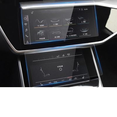 BORATO 2PCS Car GPS navigation film LCD screen Tempered glass protective film,For Audi A6 A7 C8 2019-2023 Accessories