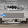 31Inch Extendable Under Desk Cable Management Tray, Metal Cable Management Tray Under Desk Cord Management with Clamp, Extendable Power Strip Cord Holder for Wire Cable Management view 2