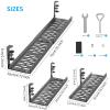 31Inch Extendable Under Desk Cable Management Tray, Metal Cable Management Tray Under Desk Cord Management with Clamp, Extendable Power Strip Cord Holder for Wire Cable Management view 4