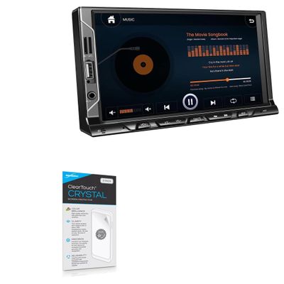 BoxWave Screen Protector Compatible with SANPTENT Double Din Car Stereo (7 in) - ClearTouch Crystal (2-Pack), HD Film Skin - Shields from Scratches