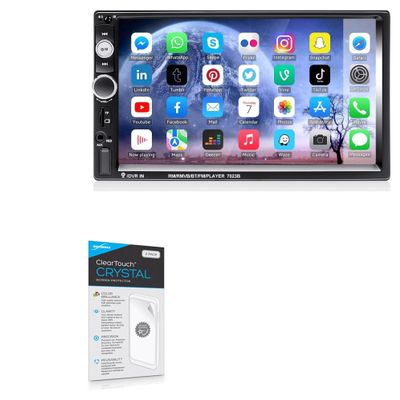BoxWave Screen Protector Compatible with Camecho Double Din Car Stereo (7 in) - ClearTouch Crystal (2-Pack), HD Film Skin - Shields from Scratches