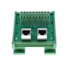 Ganasome RJ45 8P8C 2-Way Ethernet Connector Breakout Board DIN Rail Mount Interface Module view 2