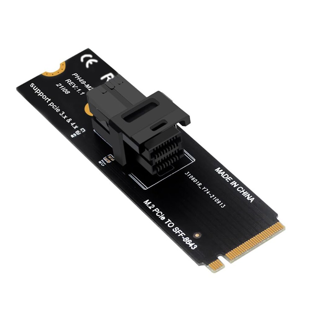 JMT M.2 PCIE to SFF8643 Adapter Card U.2 (SFF-8639) for NVMe to Mini SAS(SFF-8643) M.2 PCIe X4 Host Interface