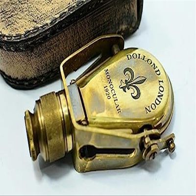 Monocular Brass Telescope with Leather Carry Case Spyglass Antique Nautical Vintage Binocular Scope Maritime Gift