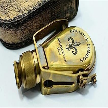 Monocular Brass Telescope with Leather Carry Case Spyglass Antique Nautical Vintage Binocular Scope Maritime Gift