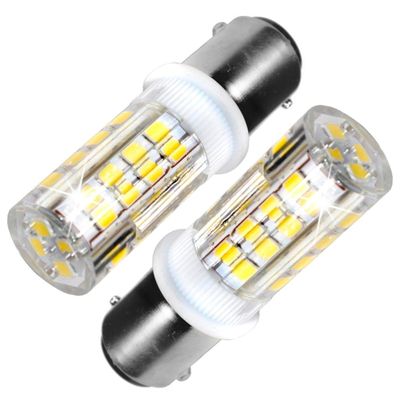 HQRP 2-Pack BA15d Base 32LED Marine Boat Bulb for 1154 2057 2357 2397 3497 1016 1034 7528 Replacement 6300-7000 Cool White 12-24V DC Light