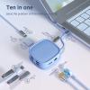 USB C Handbag Docking Station Dual Displayport, 10 in 1 Laptop Docking Station Dual Monitor, USB C Hub with HDMI, PD, VGA, 4*USB Port, Multi Monitor Adapter view 2