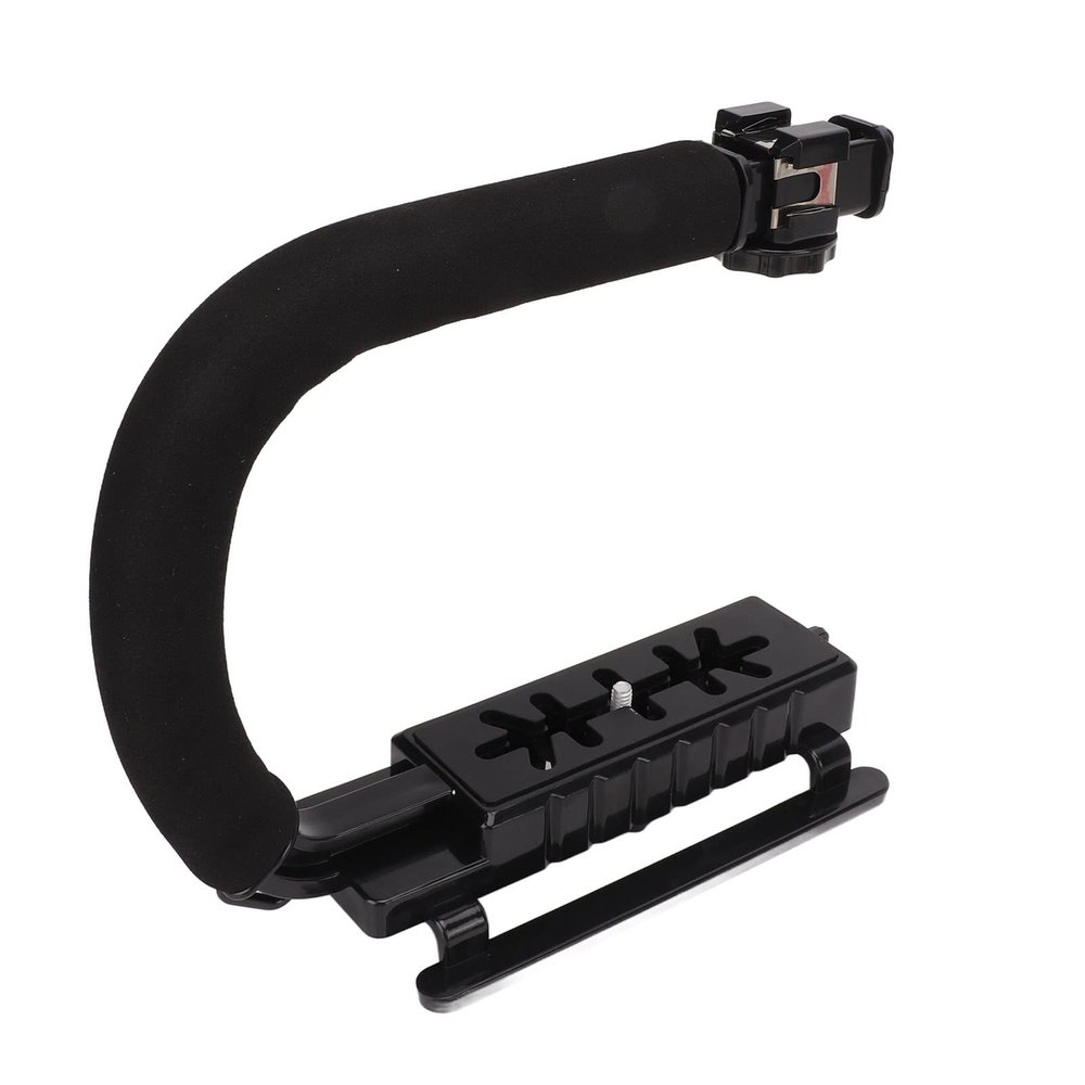 Portable Camera Stabilizer, Good Hand Feeling Practical Stabilizing Camera Action Lightweight Ushaped Black Handle for Video Shooting