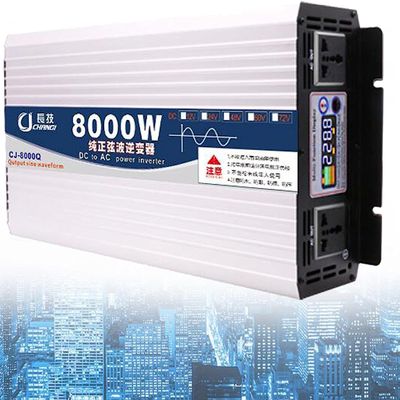 Inverter 6000W 7000W 8000WDE Pure sine Wave, DC 12V-72V to AC110V 120V Converter, Intelligent LED Display, 2 Refrigeration Fan, Suitable for Trucks, motorhomes, Large appliances (24Vto110V,8000W)