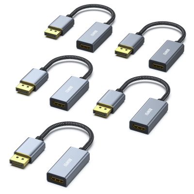 BENFEI 5 Pack 4K DisplayPort to HDMI Adapter Cable, (2K 60Hz, 1080p 120Hz) Uni-Directional Display Port to HDMI Monitor Converter Compatible for HP, Dell, GPU, AMD, NVIDIA, More. Male to Female