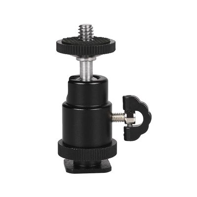 Factory 1/4" Camera Hot Shoe Mount, Mini Ball Head Tripod Mount for DSLR Digital Camcorders Smartphone Gopro Accessories (1/4 hot Shoe Ball Head)