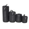 Acouto 4PCS S M L XL Portable Neoprene Black Elastic Shock Absorption DSLR Camera Lens Cover Storage Bag Lens Storage Bag Neoprene view 1