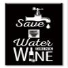 Art Plates - One Port RJ45 Ethernet decorative printed keystone style wall plate. Works with Cat5 through Cat8 cables. Female to Female Connection. - Save Water Drink Wine view 1