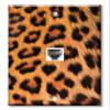 Art Plates - One Port RJ11 - Telephone decorative printed keystone style wall plate. CAT3 - RJ12 Female to Female phone jack. Works for phones, fax, ect. - Faux Leopard Fur II view 1