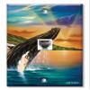 Art Plates - One Port RJ11 - Telephone decorative printed keystone style wall plate. CAT3 - RJ12 Female to Female phone jack. Works for phones, fax, ect. - Humpback Whales view 1