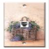 Art Plates - One Port RJ11 - Telephone decorative printed keystone style wall plate. CAT3 - RJ12 Female to Female phone jack. Works for phones, fax, ect. - Grape Basket view 1