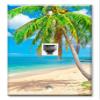 Art Plates - One Port RJ11 - Telephone decorative printed keystone style wall plate. CAT3 - RJ12 Female to Female phone jack. Works for phones, fax, ect. - Palm Tree on the Beach view 1