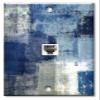 Art Plates - One Port RJ11 - Telephone decorative printed keystone style wall plate. CAT3 - RJ12 Female to Female phone jack. Works for phones, fax, ect. - Blue and Grey Abstract Art view 1