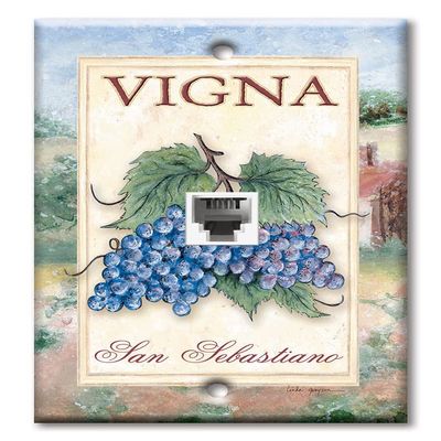 Art Plates - One Port RJ11 - Telephone decorative printed keystone style wall plate. CAT3 - RJ12 Female to Female phone jack. Works for phones, fax, ect. - Vigna