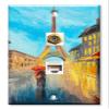 Art Plates - Decorative Printed 2 Port Data Wall Plate, RJ11 Telephone Jack Connector with RJ45 (Cat5, Cat6, Cat7) Ethernet Connector, Gold-Plated - Pairs in the Rain view 1