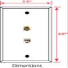 Art Plates - Decorative Printed 2 Port Data Wall Plate, RJ11 Telephone Jack Connector with RJ45 (Cat5, Cat6, Cat7) Ethernet Connector, Gold-Plated - Blue Bird view 2