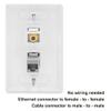 Art Plates - Decorative Printed 2 Port Data Wall Plate, RJ11 Telephone Jack Connector with RJ45 (Cat5, Cat6, Cat7) Ethernet Connector, Gold-Plated - Blue Bird view 3